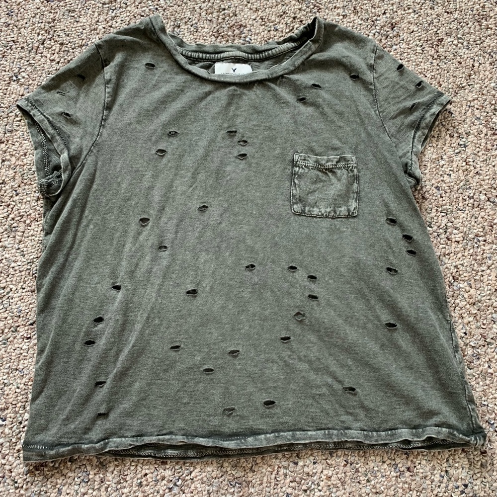 cute green crop top size xs